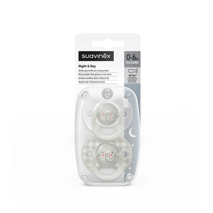 Pack of 2 Elephant Night Physiological Pacifiers - Beige