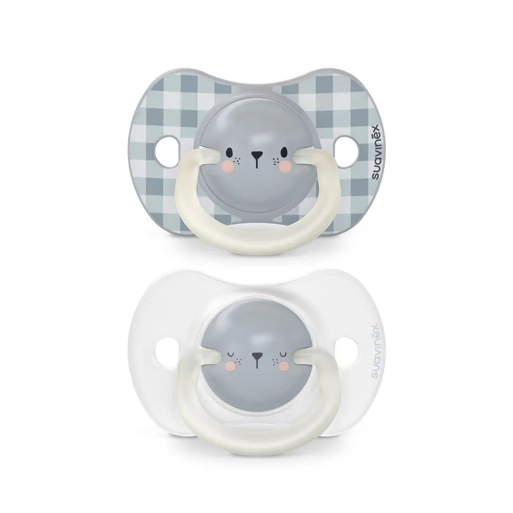 Pack de 2 Chupetes Fisiológicos Nocturnos Oso - Azul | Suavinex