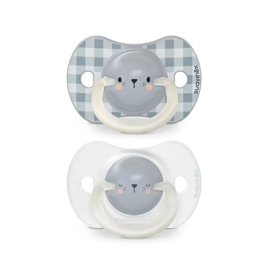 Pack de 2 Chupetes Fisiológicos Nocturnos Oso - Azul | Suavinex