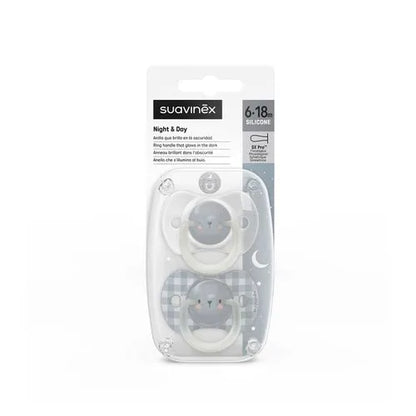 Pack de 2 Chupetes Fisiológicos Nocturnos Oso - Azul | Suavinex