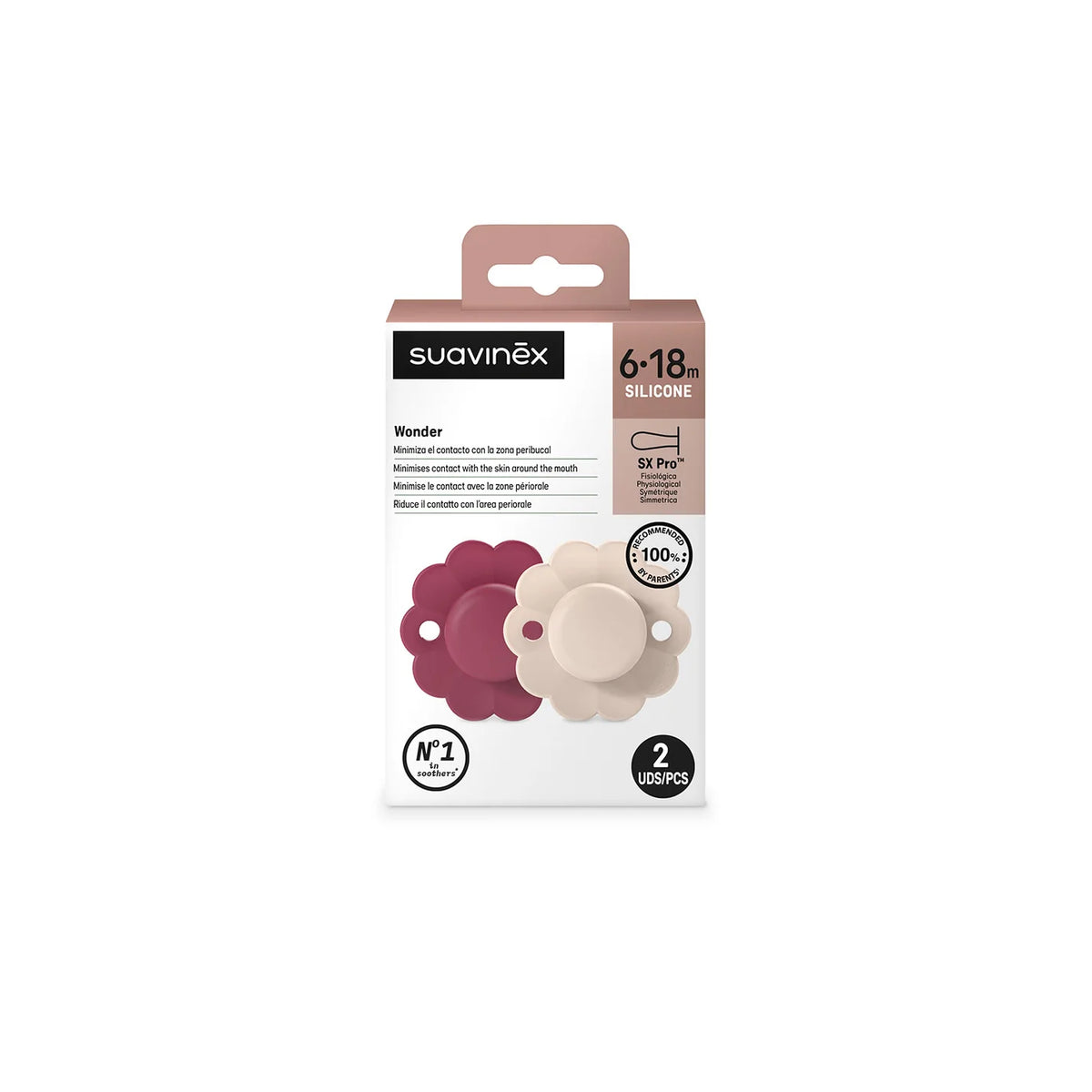 Pack de 2 Chupetes Wonder - Tetina Fisiológica Sx Pro - Magen y Chal | Suavinex