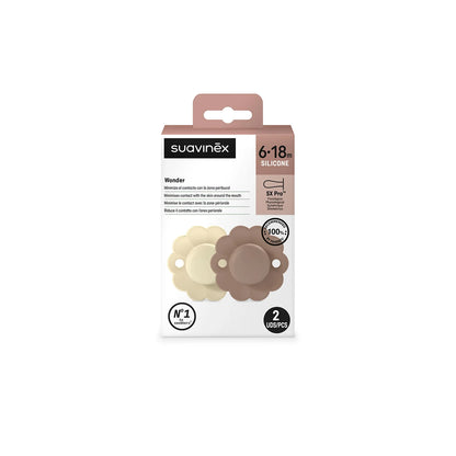 Pack de 2 Chupetes Wonder - Tetina Fisiológica Sx Pro - Wonder Grey y Umbe | Suavinex