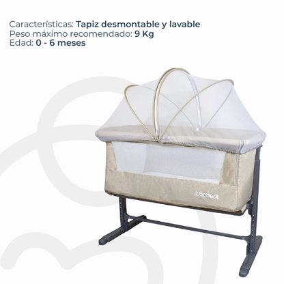 Cuna Colecho MySide LX con Mosquitero  - Beige | Bebesit