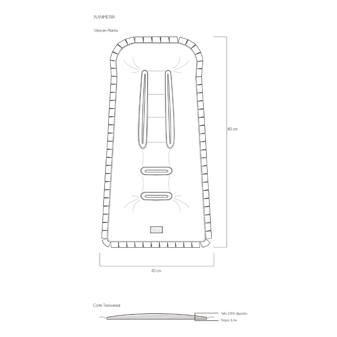 Protector Acolchado para Coche - Beige con Rayas | Baby Mattress