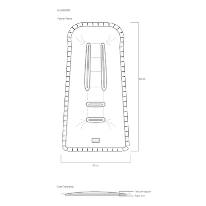 Protector Acolchado para Coche - Beige con Rayas | Baby Mattress