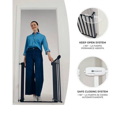 Puerta de Seguridad para Bebés y Niños Lock & Go - Madera | Kinderkraft