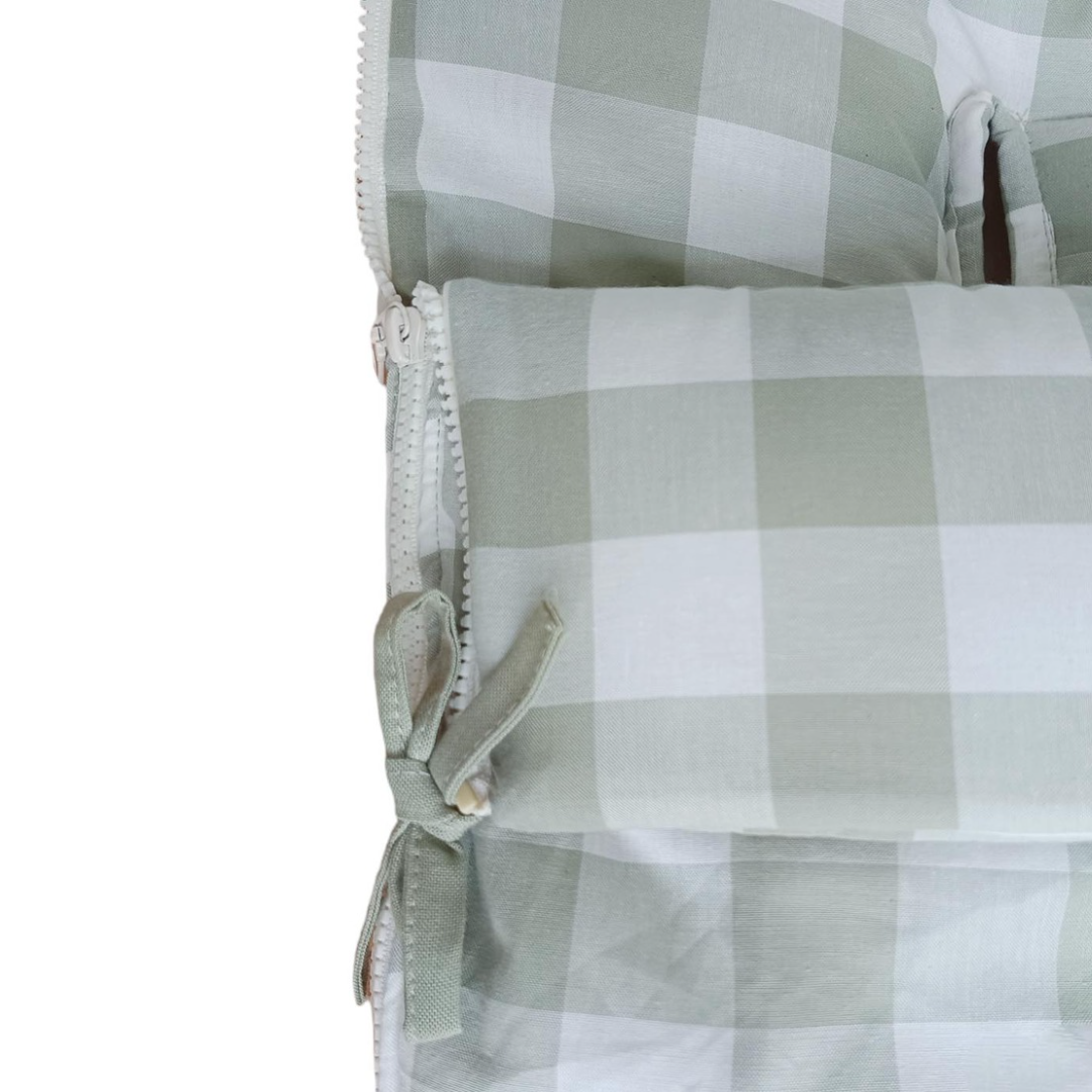 Saco para Coche - Algodón - Vichy Verde | Baby Mattress