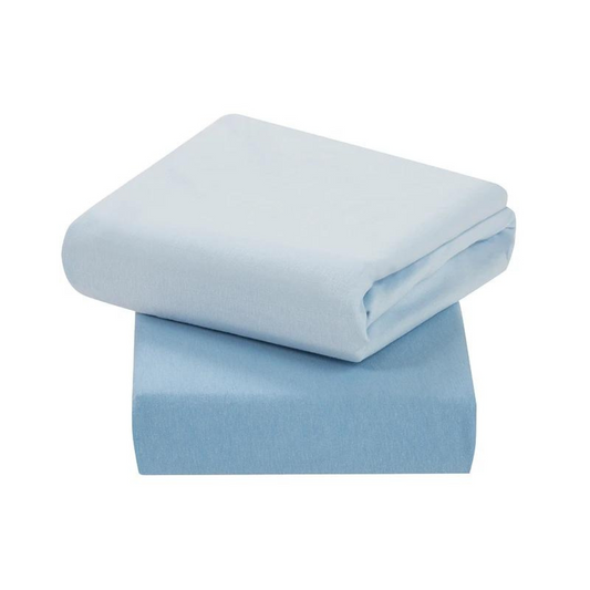 Pack of 2 Crib Fitted Sheets - Jersey Cotton - Blue
