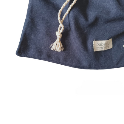 Bolsa Multifuncional de Lino - Azul Marino | Baby Mattress