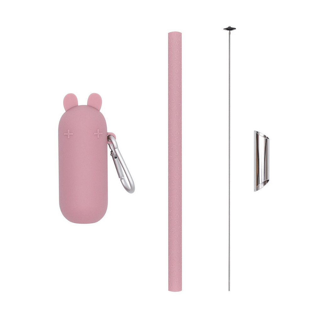Bombilla en Caja Para Llevar Conejo - Rosa Viejo | We Might Be Tiny