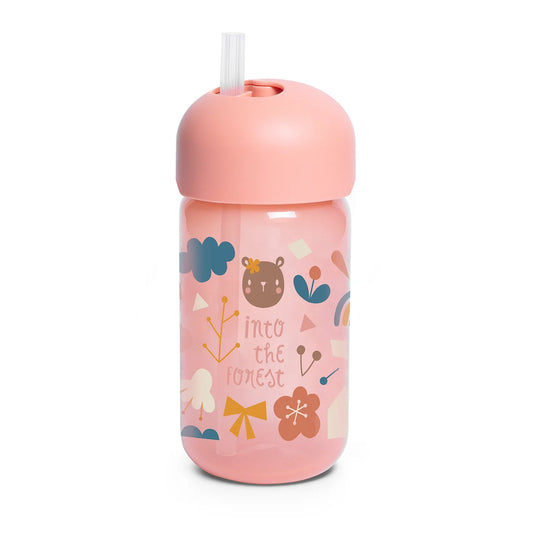 Botella con Bombilla 340ml - Rosa | Suavinex