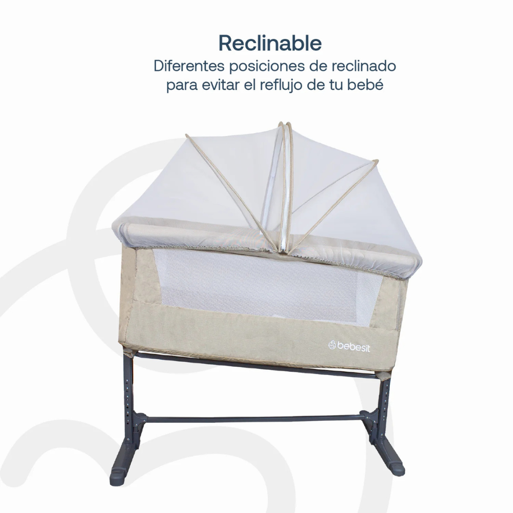 Cuna Colecho MySide LX con Mosquitero  - Beige | Bebesit