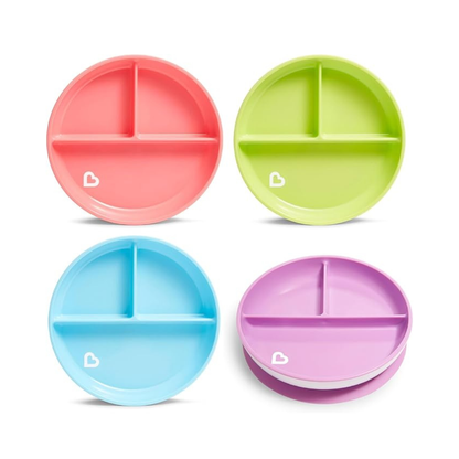 Plato con Divisiones y Ventosa Stay Put - Morado | Munchkin