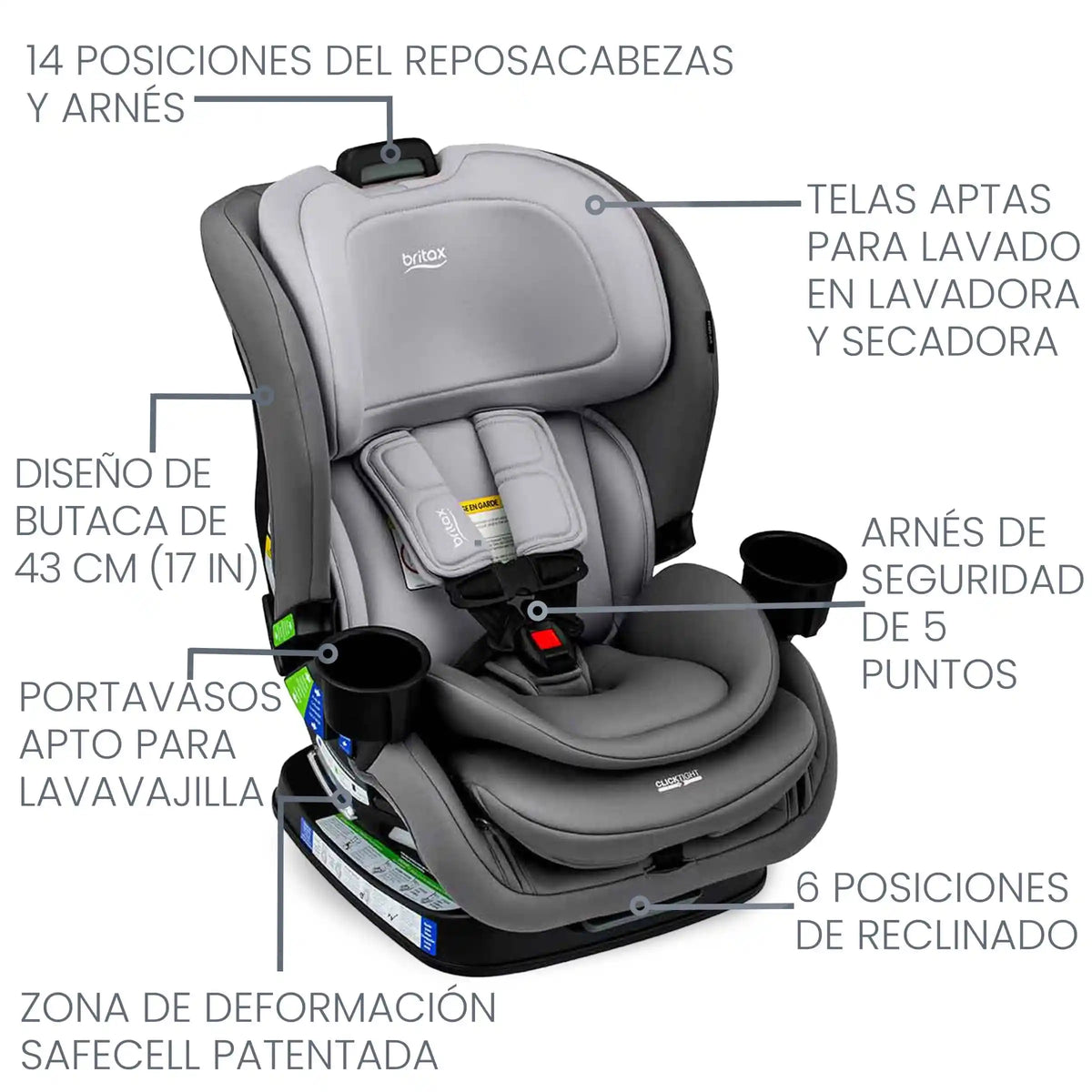 Silla De Auto Convertible Poplar - Glacier Graphite | Britax