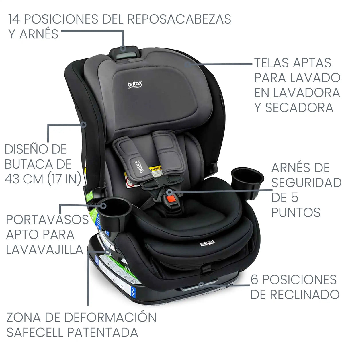 Silla De Auto Convertible Poplar - Stone Onyx | Britax