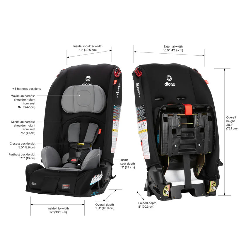 Silla de Auto Convertible Diono Radian® 3R - Edición Limitada - Tormenta Negra | Diono