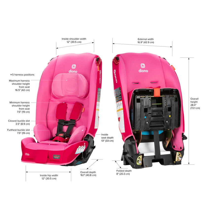 Silla de Auto Convertible Diono Radian® 3R - Edición Limitada - Rosado Candy | Diono