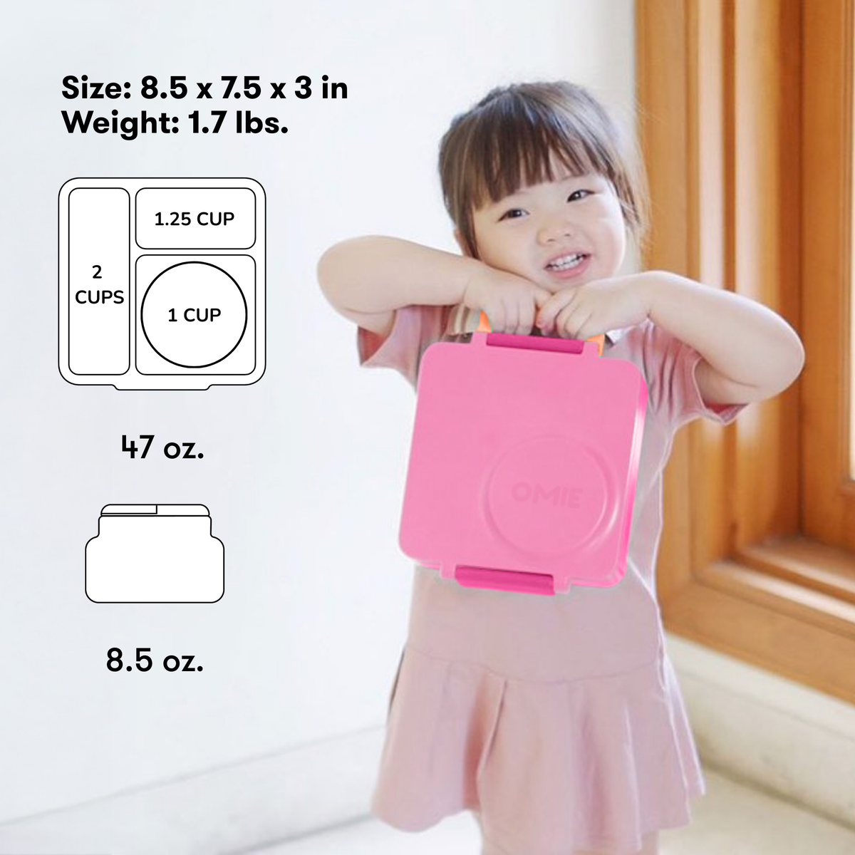 OmieBox® – Lonchera Térmica Infantil con Termo Integrado - Pixie Pink | Omie