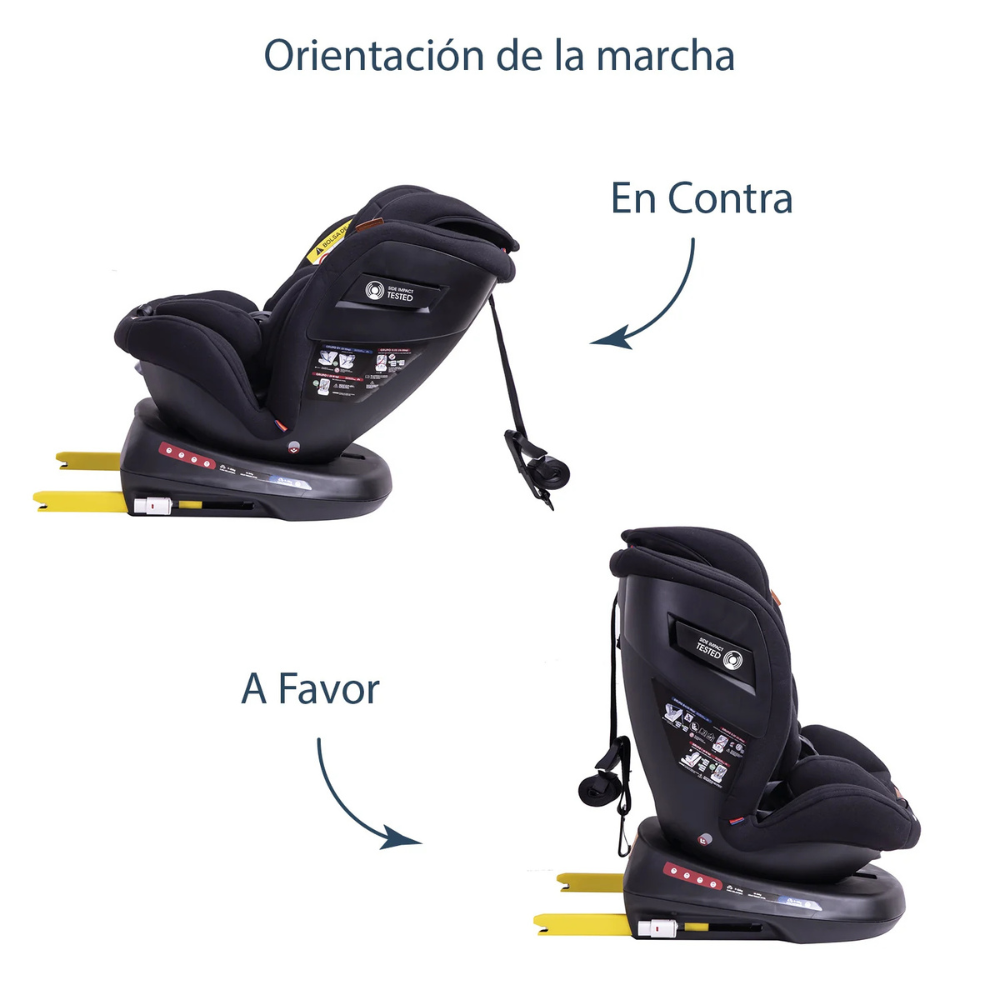Silla de Auto Convertible Isofix Supra 360° Premium - Negro | Bebesit