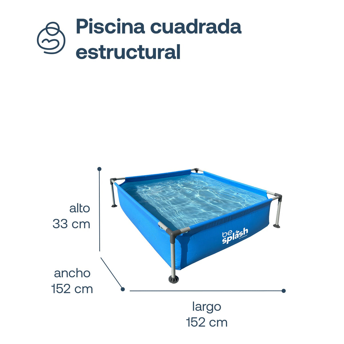 Piscina Estructural Cuadrada BeSplash | Bebesit