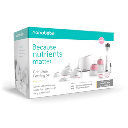 Set Completo de Alimentación para Recién Nacido - Rosa | Nanobebé