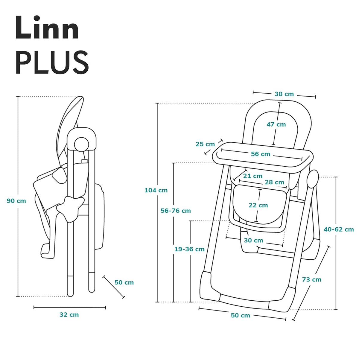 Silla de Comer Linn Plus - Grey | Lionelo