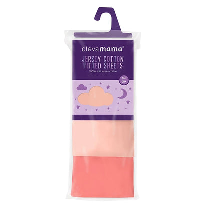 Pack de 2 Sábanas Bajeras para Cuna - Algodón Jersey - Coral | ClevaMama