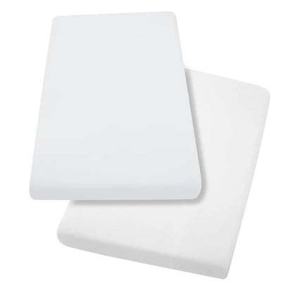 Pack de 2 Sábanas Bajeras para Cuna - Algodón Jersey - Blanco | ClevaMama