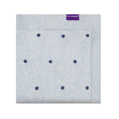 Manta Algodón Orgánico Pompones - Azul | ClevaMama