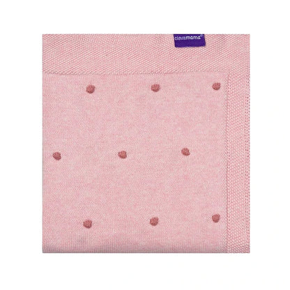 Manta Algodón Orgánico Pompones - Rosado | ClevaMama