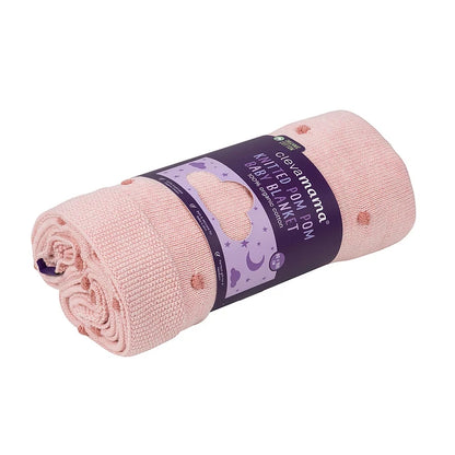 Manta Algodón Orgánico Pompones - Rosado | ClevaMama