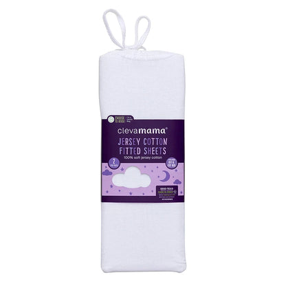 Pack de 2 Sábanas Bajeras para Cuna - Algodón Jersey - Blanco | ClevaMama
