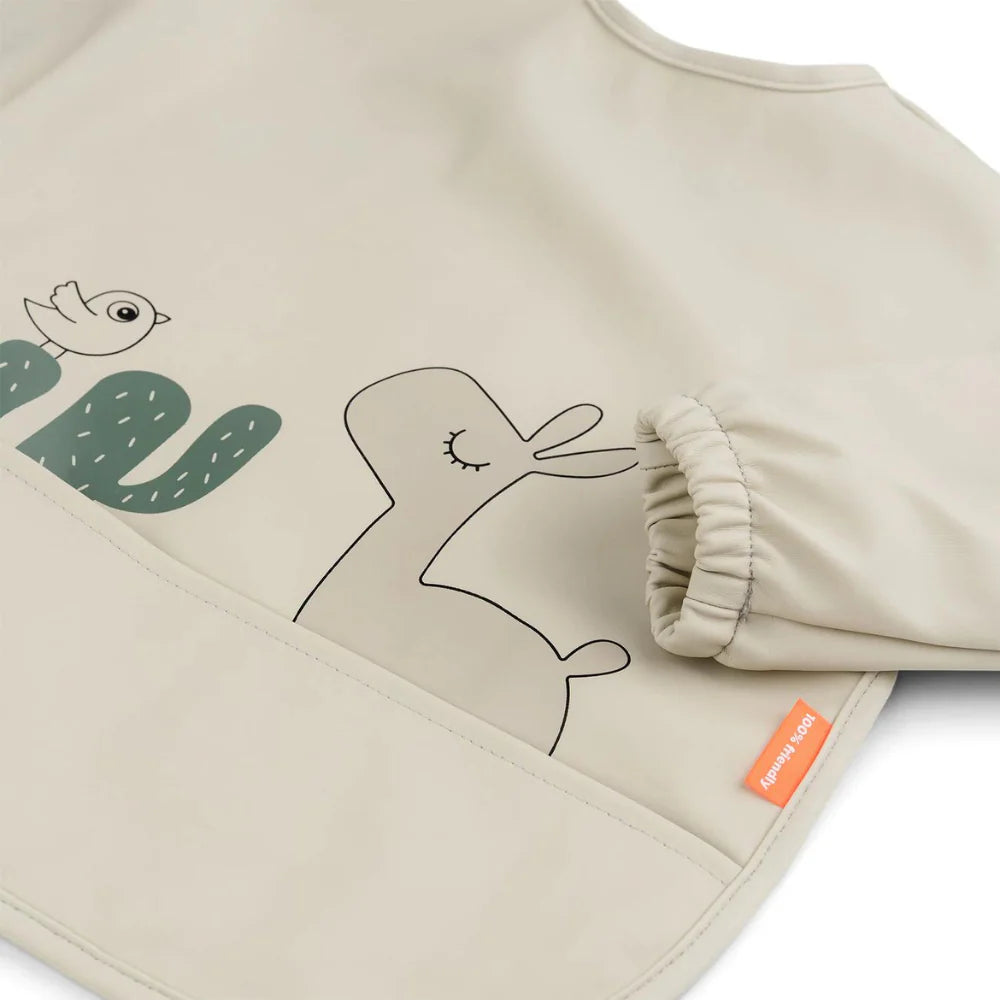 Lalee Bib with Sleeves and Pocket - Sand