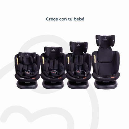 Silla de Auto Convertible Isofix Supra 360° Premium - Negro | Bebesit