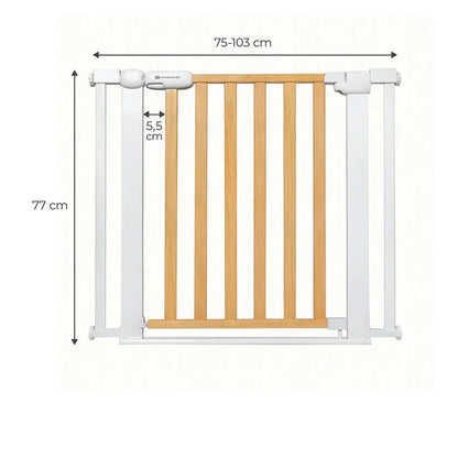 Puerta de Seguridad para Bebés y Niños Lock & Go - Madera | Kinderkraft
