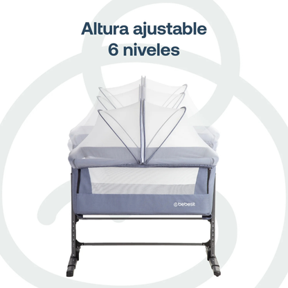 Cuna Colecho MySide LX con Mosquitero  - Azul | Bebesit