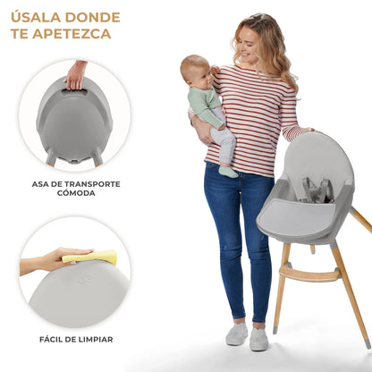 Silla de Comer Fini 2 - Gris | Kinderkraft