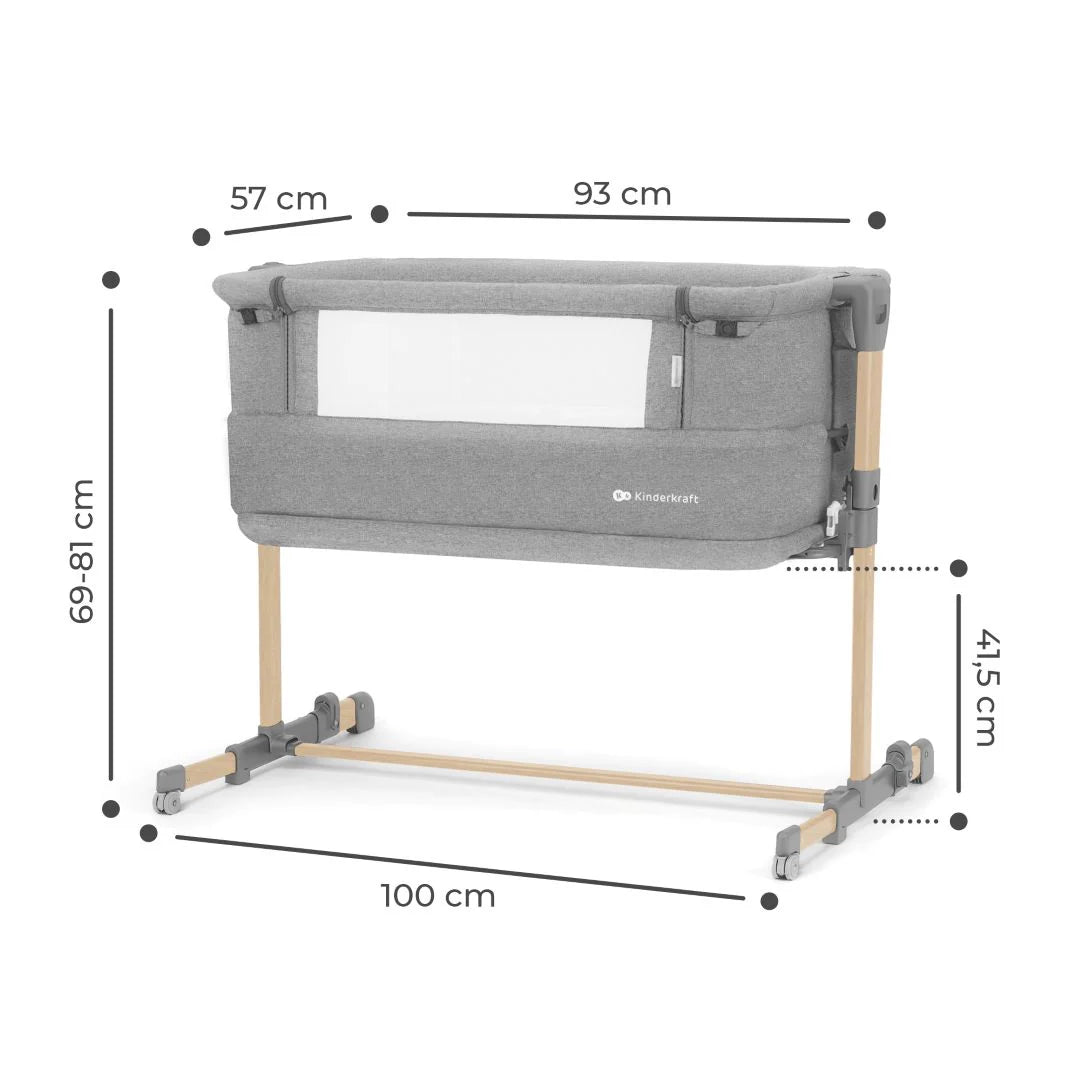 Cuna Colecho Neste Grow -  Madera y Gris Claro | Kinderkraft