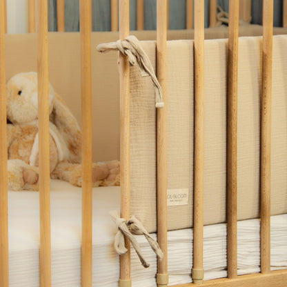 Protector de Cuna de Muselina en Algodón Orgánico - Beige | LOU BLOOM