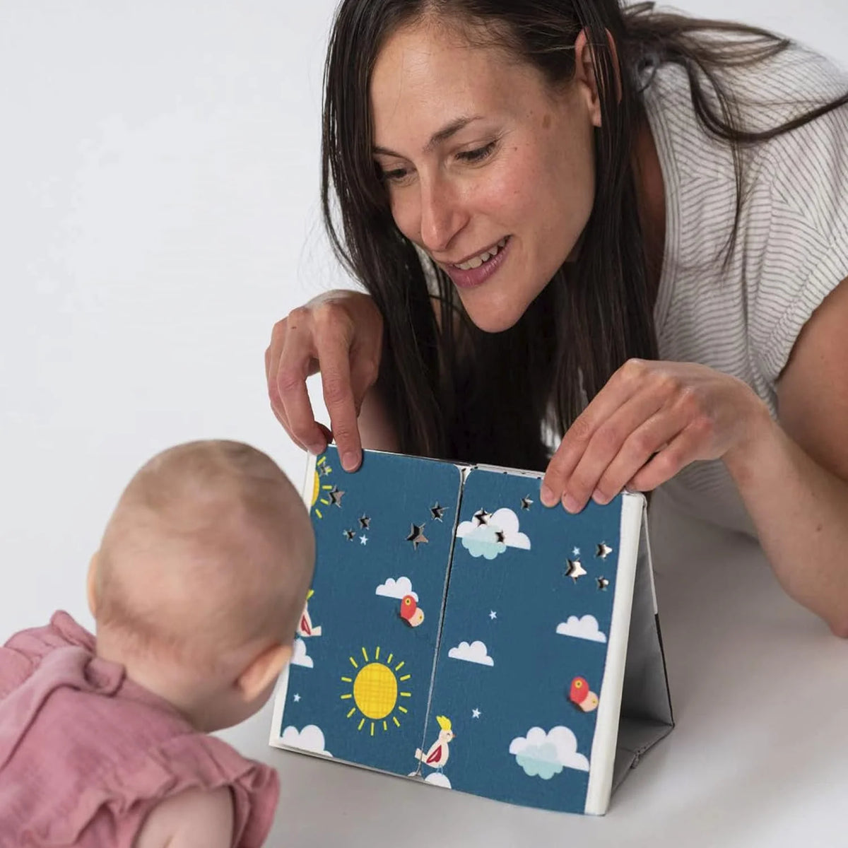 Libro y Espejo Blanco y Negro Tummy Time | Taf Toys