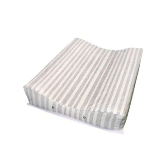 Anatomical Double Changing Mat - White with Thick Grey Stripes