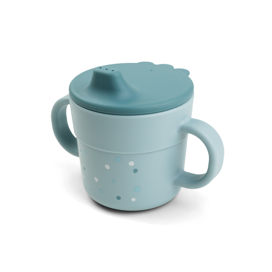 Vaso con Boquilla Foodie Happy Dots - Azul | Done by deer