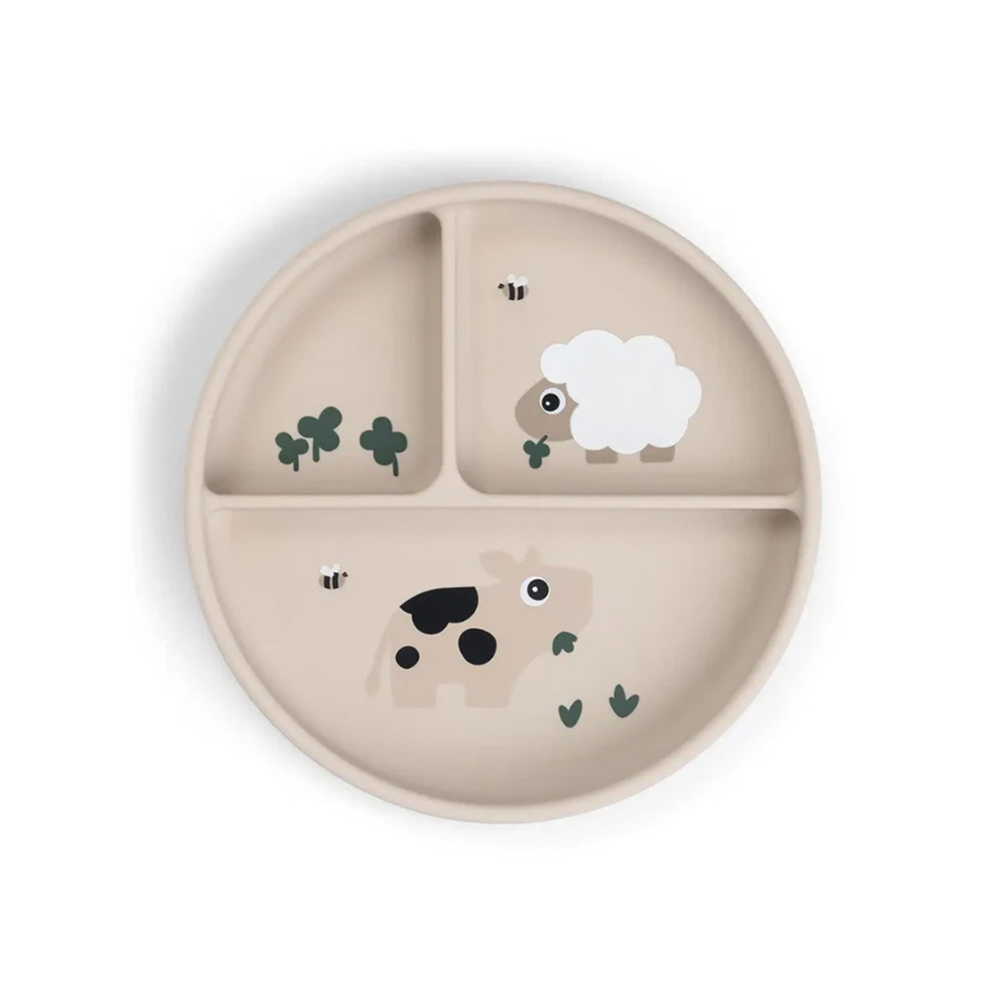 Plato con Compartimentos y Ventosa Tiny Farm - Arena | Done by deer
