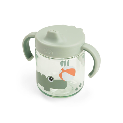Vaso con Boquilla de Aprendizaje de 2 Asas Playground - Verde | Done by deer