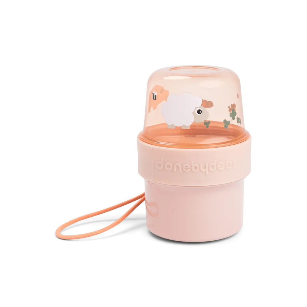 Contenedor de Snack 2 en 1 para Llevar Tiny Farm - Rosa | Done by deer
