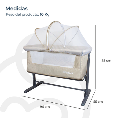 Cuna Colecho MySide LX con Mosquitero  - Beige | Bebesit