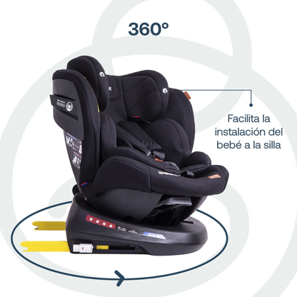Silla de Auto Convertible Isofix Supra 360° Premium - Negro | Bebesit