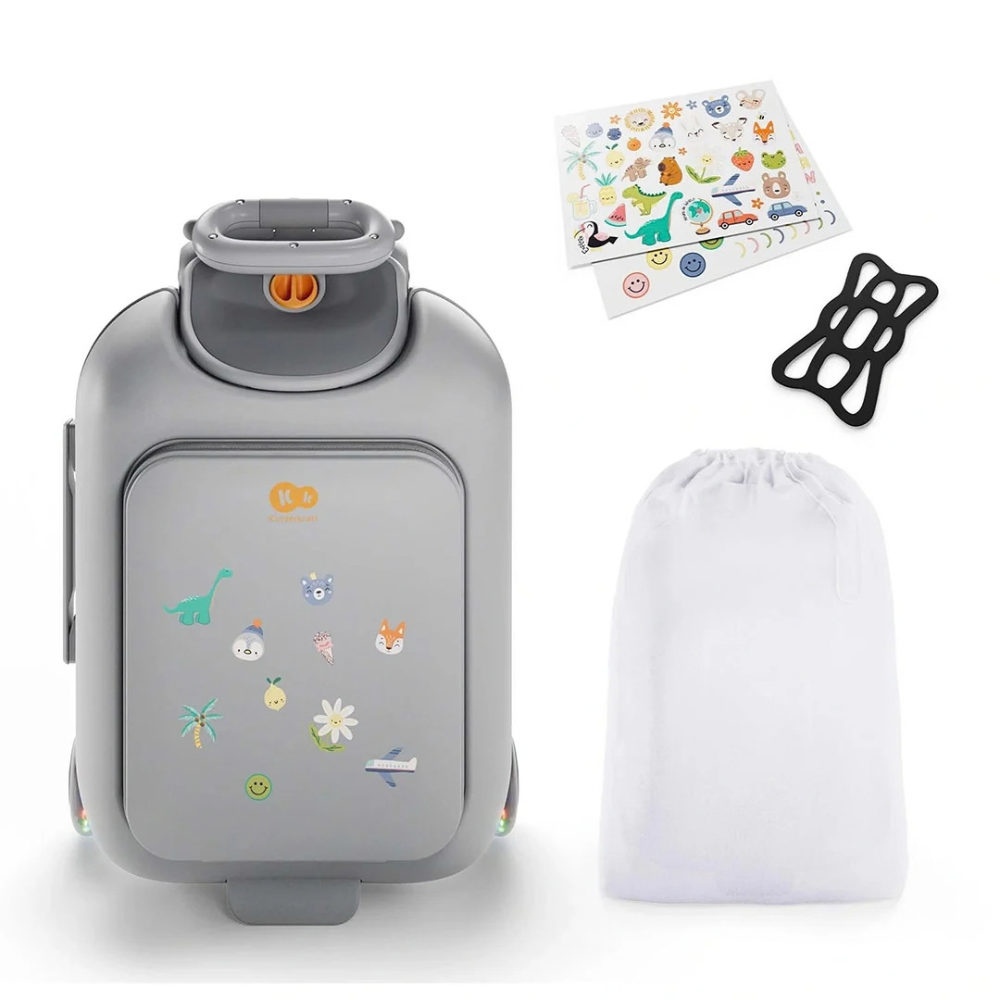 Maleta Infantil 2 en 1 con Asiento Cabby - Grey | Kinderkraft