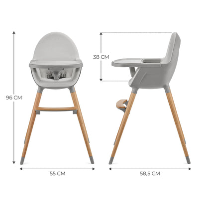 Silla de Comer Fini 2 - Gris | Kinderkraft