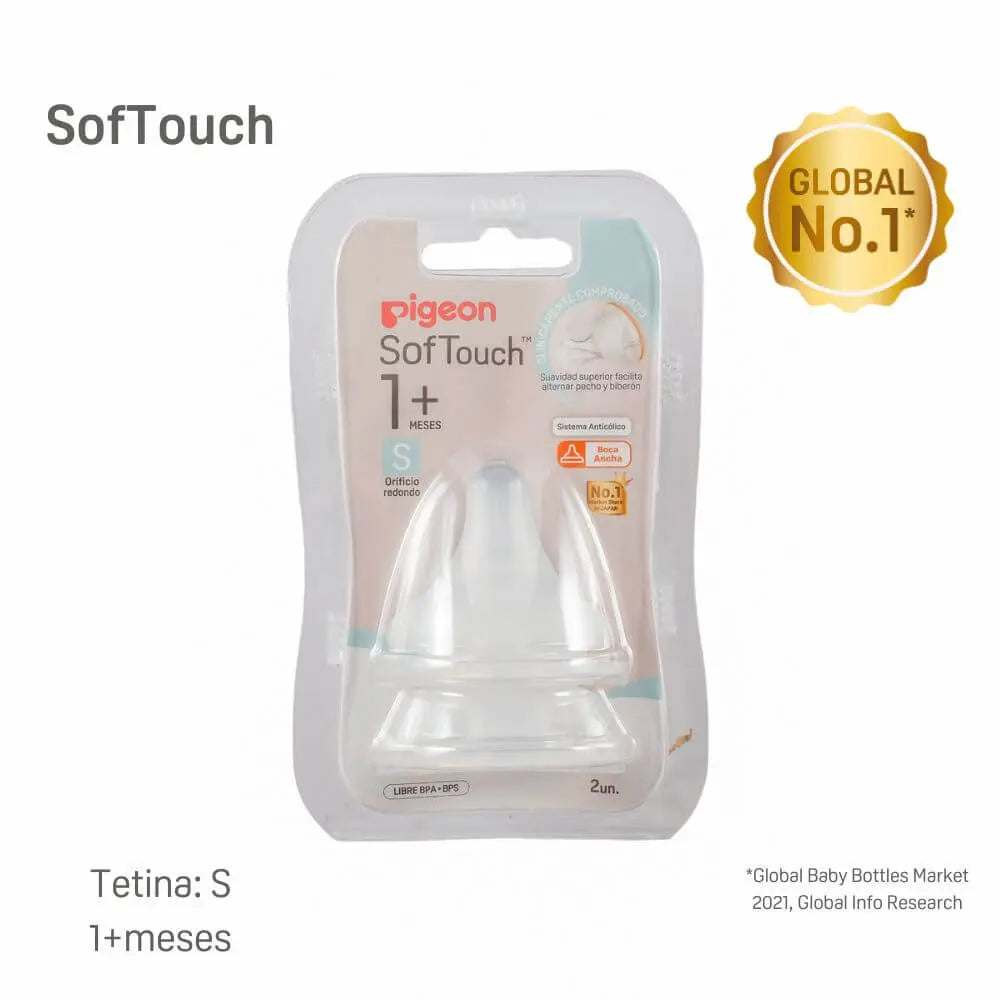Pack 2 Tetinas Softouch de Repuesto - Boca Ancha | Pigeon